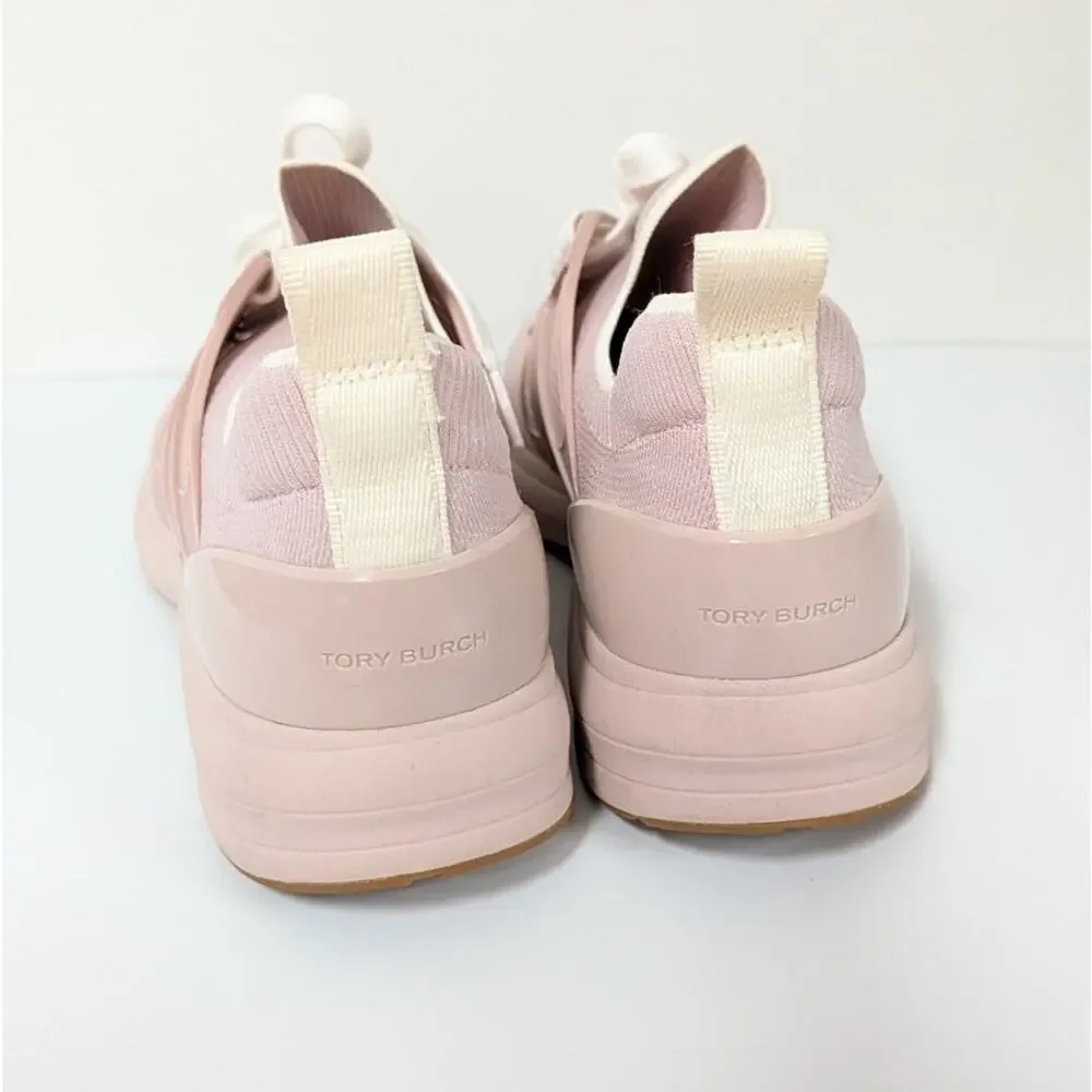 Tory Burch T Sock Runner Sneaker Womens 9.5M Pink Lace-up Low Top Trainers
